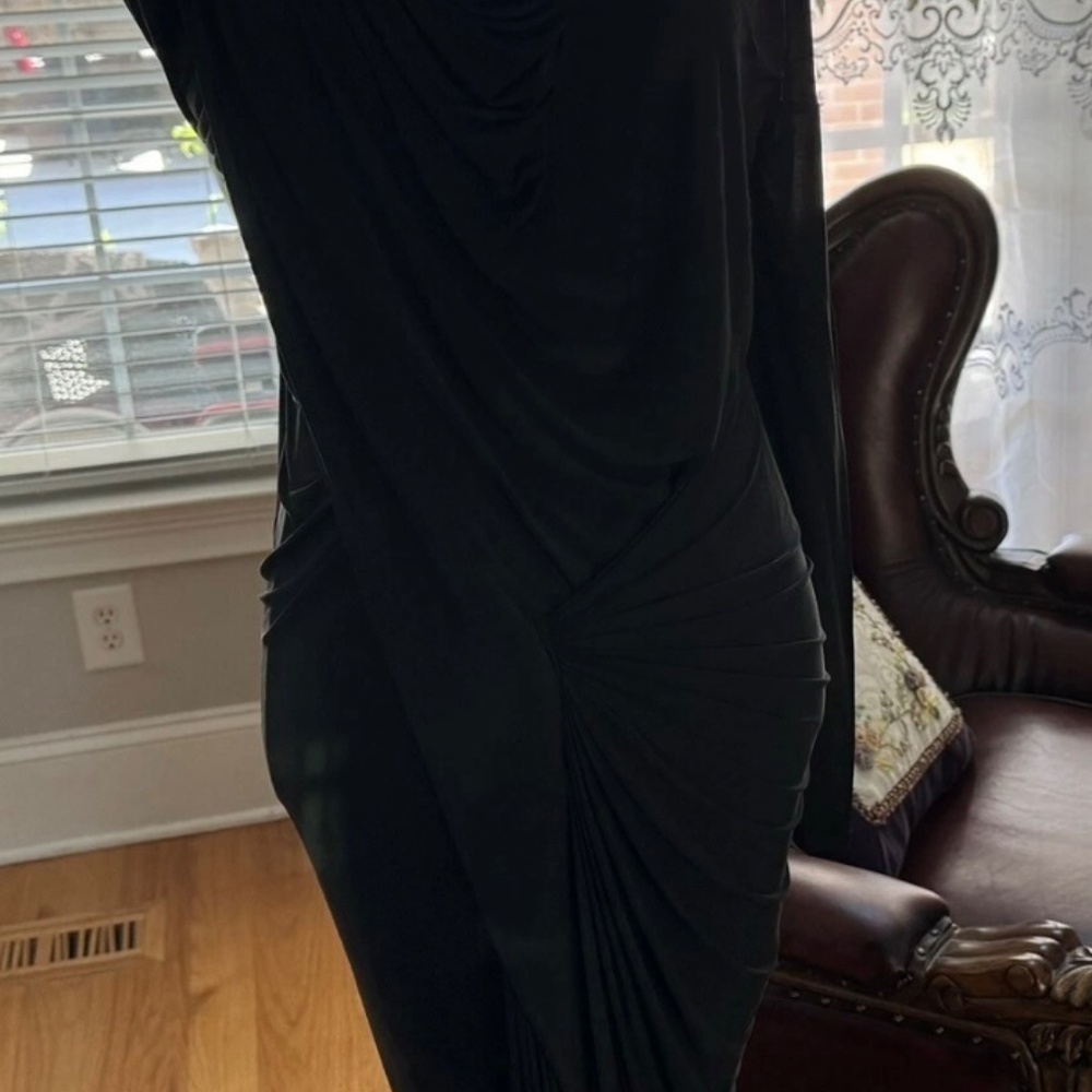 Alexander Wang Black Asymmetrical Draped Dress - Picture 13 of 16